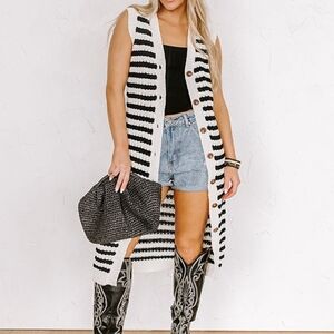 Women's V Neck Striped Fall Sweater Cardigan Or Dress Medium